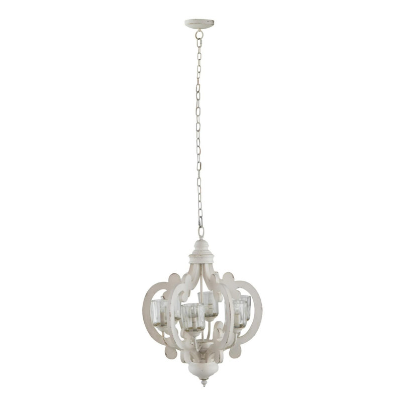 Luminaire suspendu avec chaîne réglable, Crème, crème