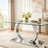 63-Inch Rectangular Tempered Glass Dining Table-1877221136