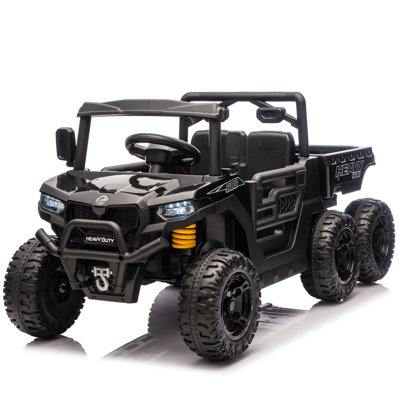 24V 440W  Ride On Six-Wheel Electric Dump Truck W/ PC 2.4G, 4WD,Upgraded Anti-Collision Bar,Six-Wheel Suspension, Bluetooth &With Music And Storie,Speeds 1.86-3.41 MPH For  Aged 3-5
