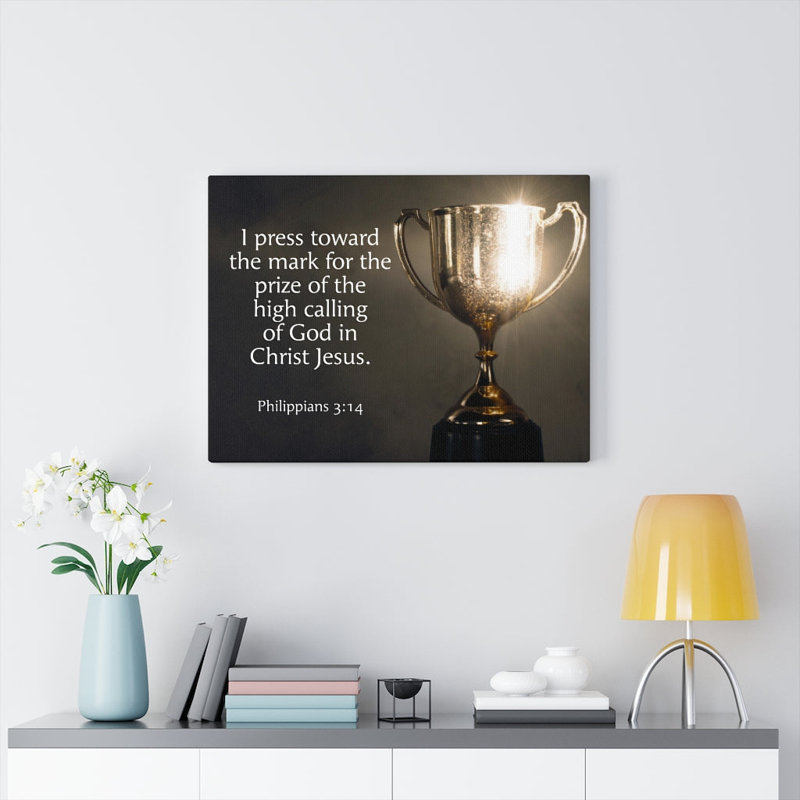 High Calling Philippians 3,14, décoration murale Christian, H 12 po x l 16 po x P 1,25 po