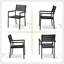 Ensemble de salle à manger pour l'extérieur 6 personnes L 82,48 po x L 40,55 po avec structure en aluminium, trou pour parasol et fauteuils-970336354-971257547