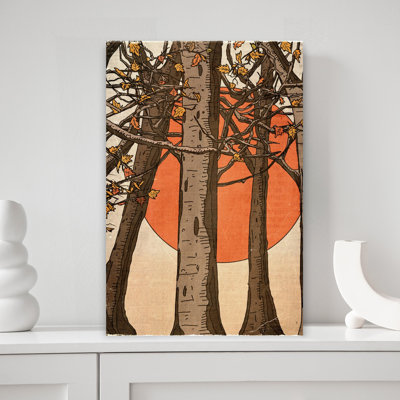 Contemporary Art Minimalist Rustic Serene Autumn Forest Wall Art - Wrapped Canvas Print