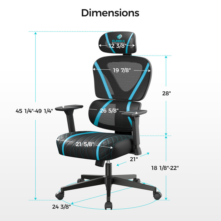 Eureka Dynamic Lumbar Support High Back Office Chair with Footrest