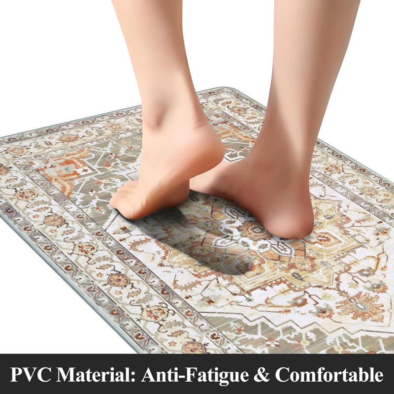 Cushioned Kitchen Rug Sets 3 Piece Anti Fatigue Kitchen Mats for Floor Non Slip Waterproof Kitchen Rugs and Mats Comfort Standing Mat Runner for Home Office,Sink,Laundry