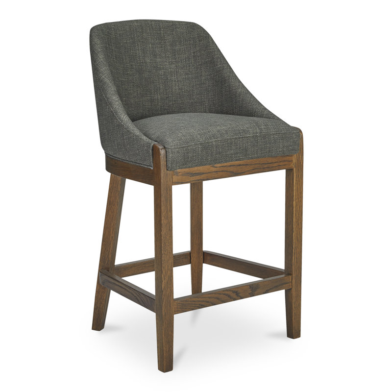 EDWARD COUNTER STOOL PERFORMANCE FABRIC HEATHER GREEN, Charcoal Performance Chenille