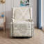 Upholstered Classic Wing Back Manual Handle Swivel Rock Glider Recliner with Naihead Trims-401058798