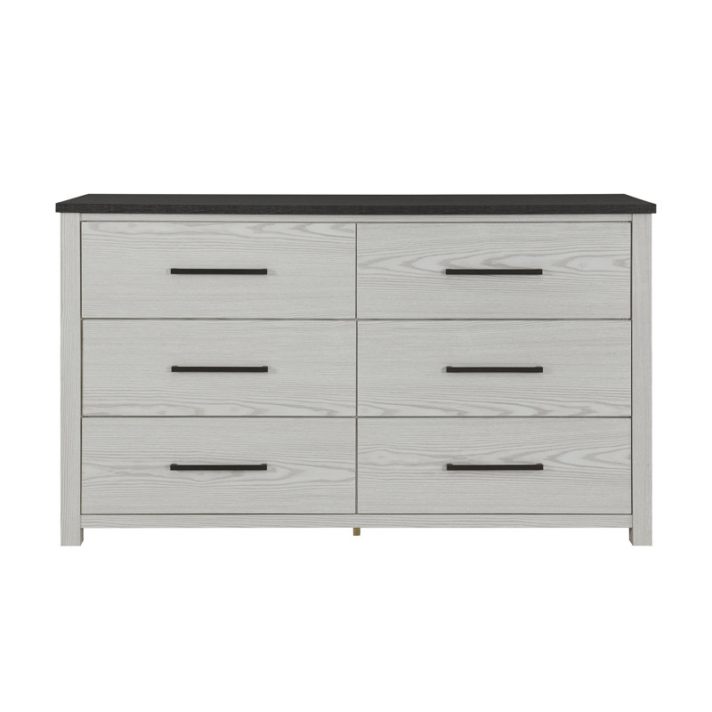 Cette commode et cette commode allient le bois gris clair à un design élégant pour rehausser l'esthétique de la pièce tout en gardant les objets propres.
