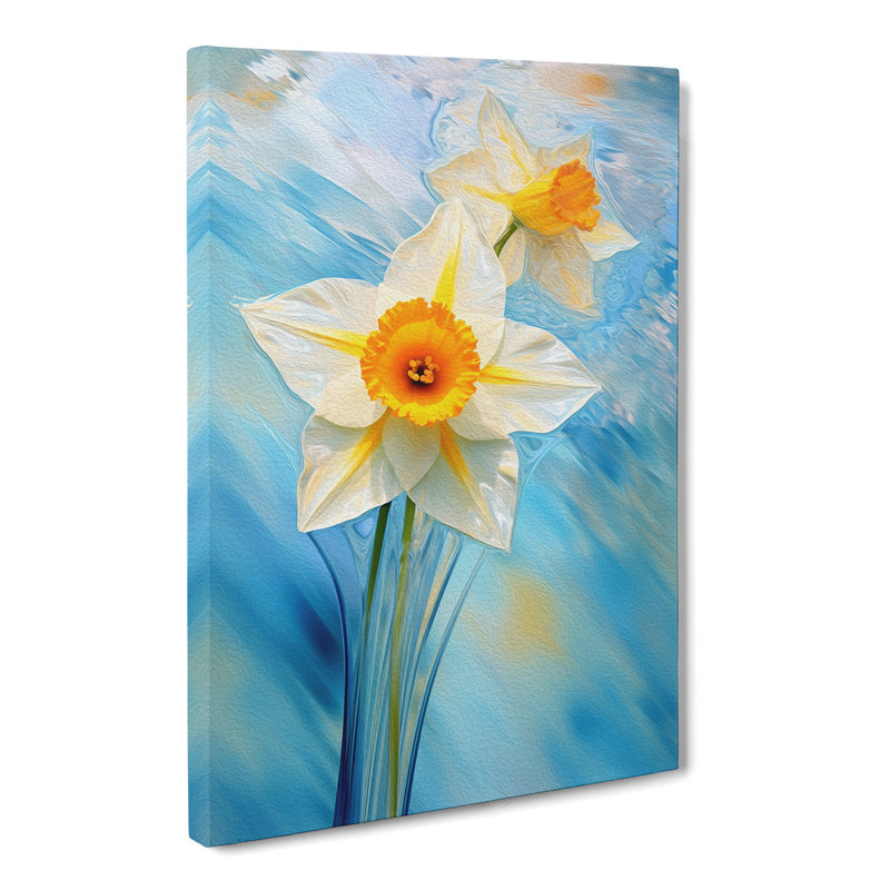 Daffodil Flower Futurism - Wrapped Canvas, 76cm H x 50cm W x 3cm D