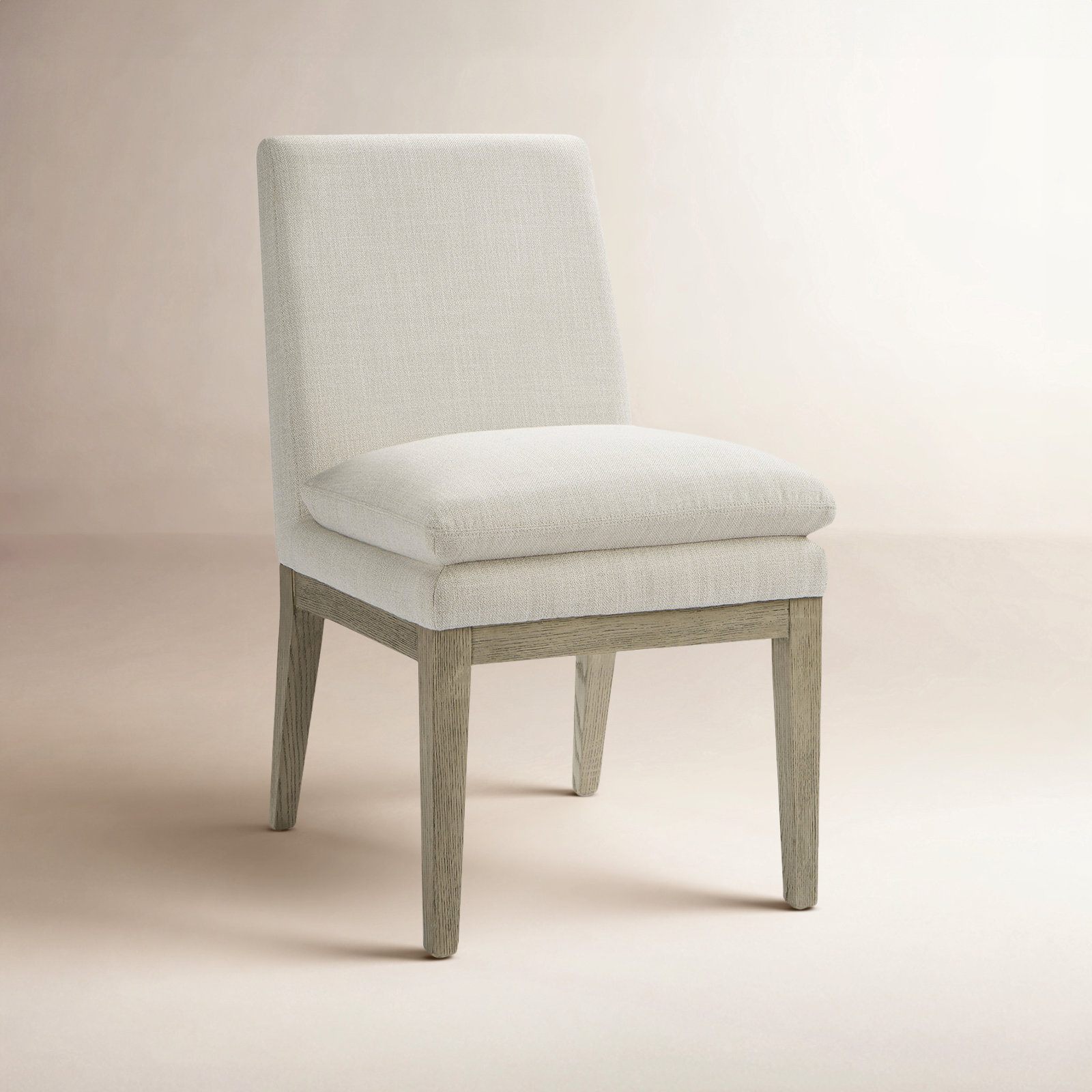 Bethea Oak Parsons Chair, Effie Linen Performance Linen