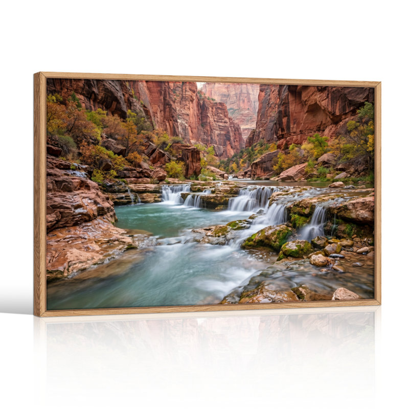 Ensemble de 1 tableau sur toile Canyon Stream, H 36 po x l 48 po, Naturel