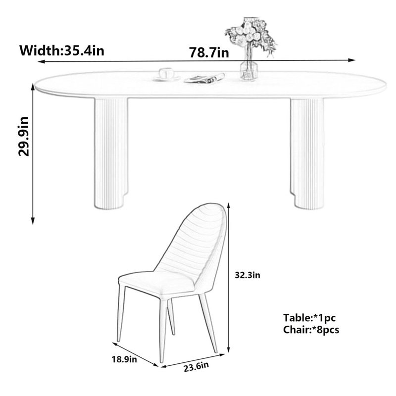 Table de salle à manger style français, Orange