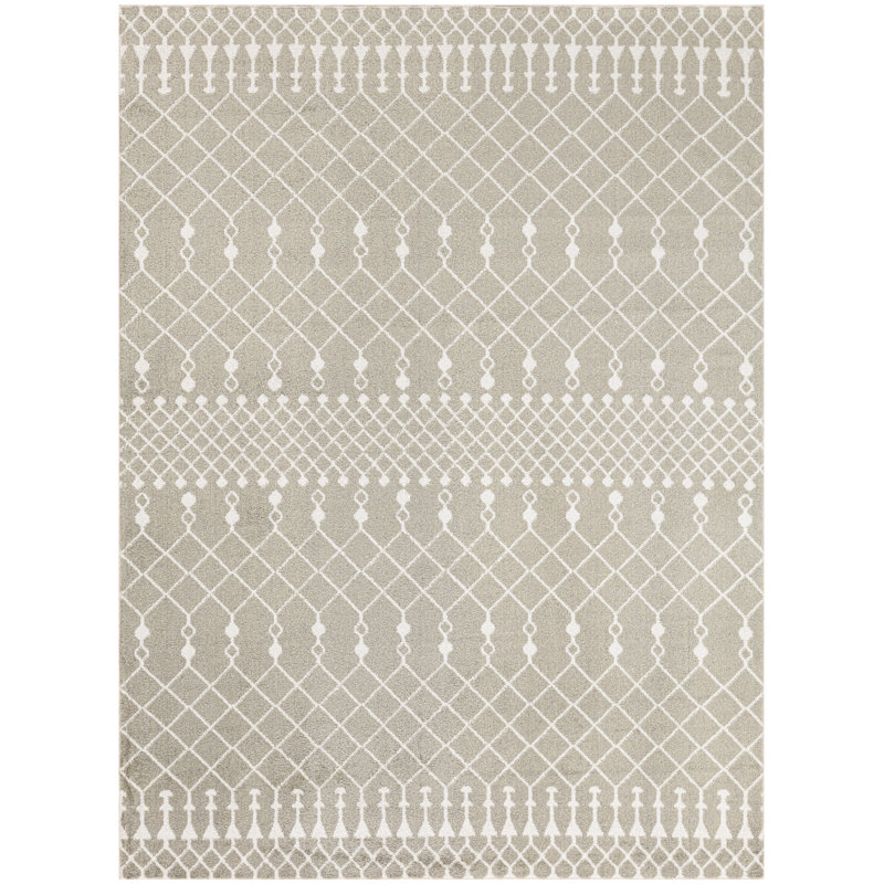 Dakota Fields Burlison Machine Washable Sage Bohemian Indoor Rug, Rectangle 4' x 6'