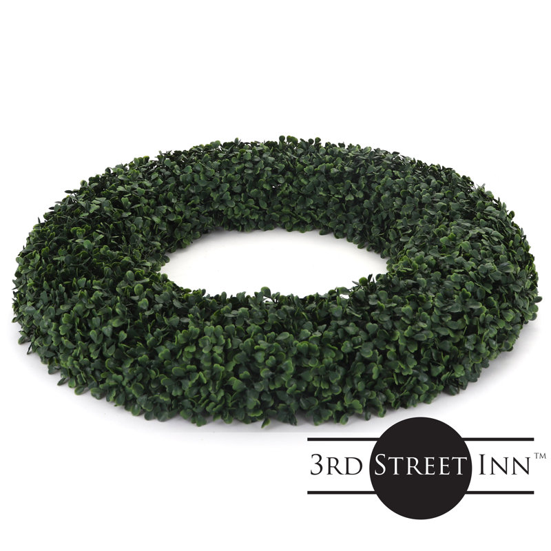 Couronne de verdure de porte d'entrée, H 3 po x l 22 po x P 22 po