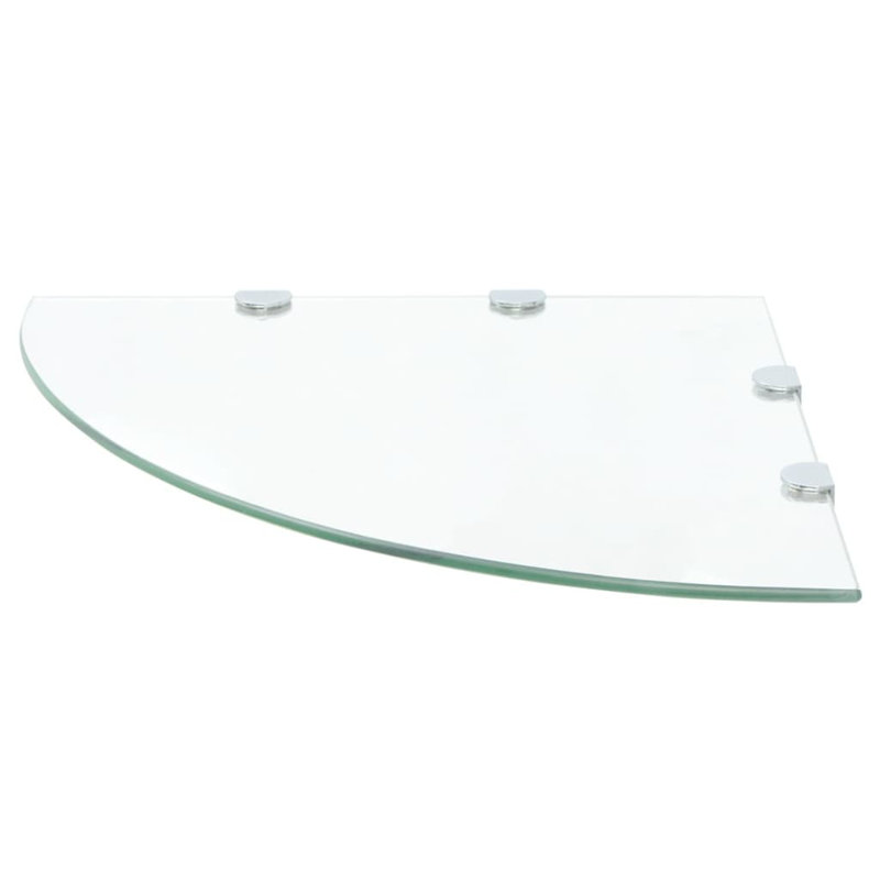 Mysha 2 Piece Glass Corner Shelf, 0.8cm H x 45cm W x 45cm D, Clear