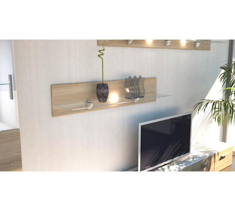 Mccloskey Floating Shelf, Oak, 20cm H x 146cm W x 19cm D
