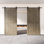 Portes de grange géométriques doubles non assemblées et finies de 32 po x 84 po Homquer Classic Grey Classic