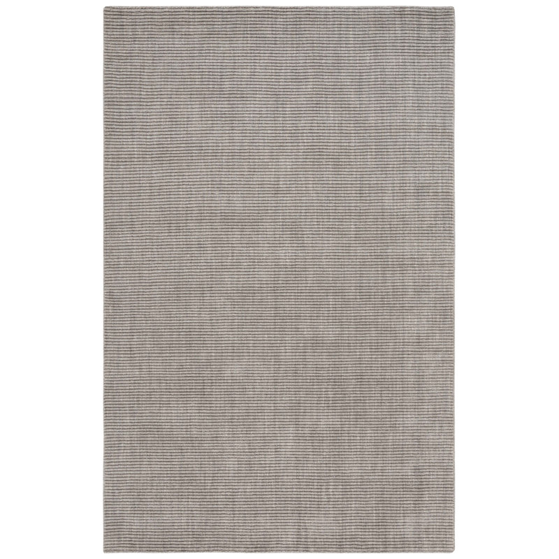 Antiochos Hand Loomed Wool/Cotton Striped Rug in Dark Gray, Rectangle 3' x 5'