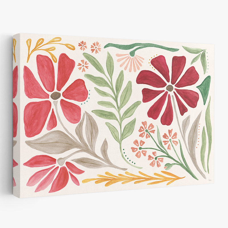Boho fleur floral - pétales modernes I, H 40 po x l 60 po