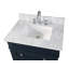 Meuble-lavabo sur pied moderne Felix bleu marine de 76 cm (30 pouces) de la marque Tennant, lavabo simple, comptoir en marbre de Carrare, entièrement assemblé-2042291734