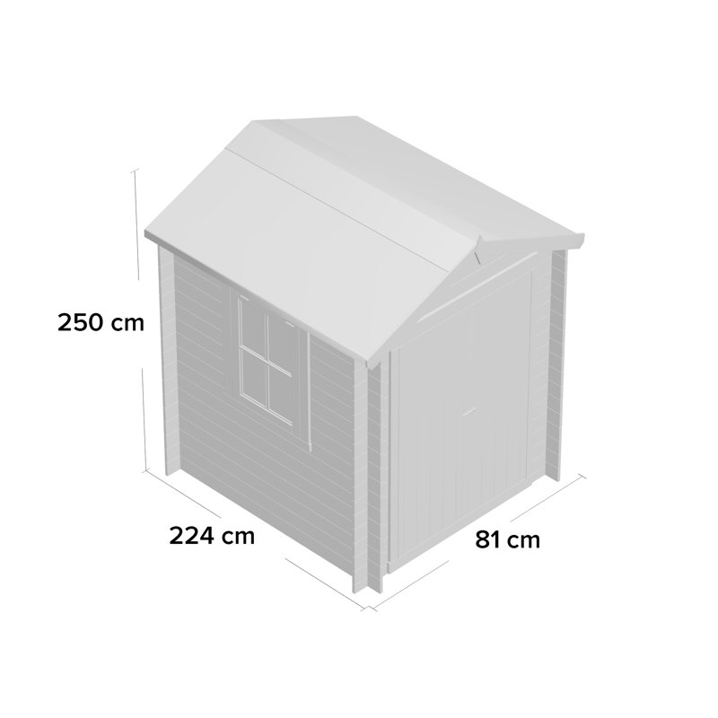 Rossano 7 Ft. W x 7 Ft. D Log Cabin Garden Shed, Yes