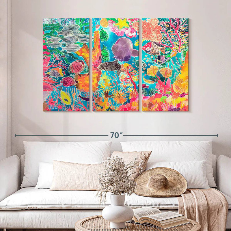 Brampt Tropical Coral, 32" H x 50" W