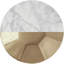Firenze Collection T-Knob 1 Inch White Marble with Champagne Bronze Finish-310525520