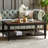 Retro Nut-Brown Solid Wood Rectangular Coffee Table