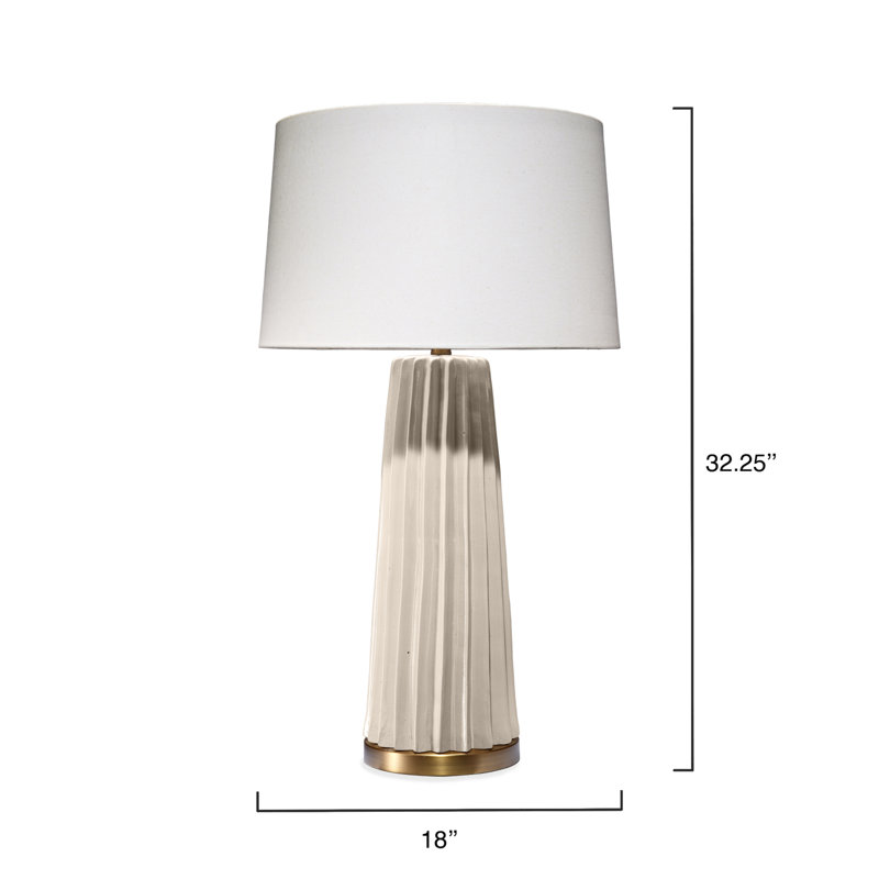 Pleated Table Lamp, Cream