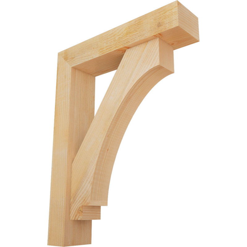 Imperial Block Bracket w/ Offset Brace, 34 x 26, 6"W Douglas Fir (Rough Sawn)