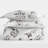 Gray All Season Down-Alternative Reversible Comforter Set in Vintage Magnolia Stripe-1903946809