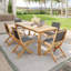 Alanson 78.74'' Rectangular 7 - Person Outdoor Dining Set-864924897