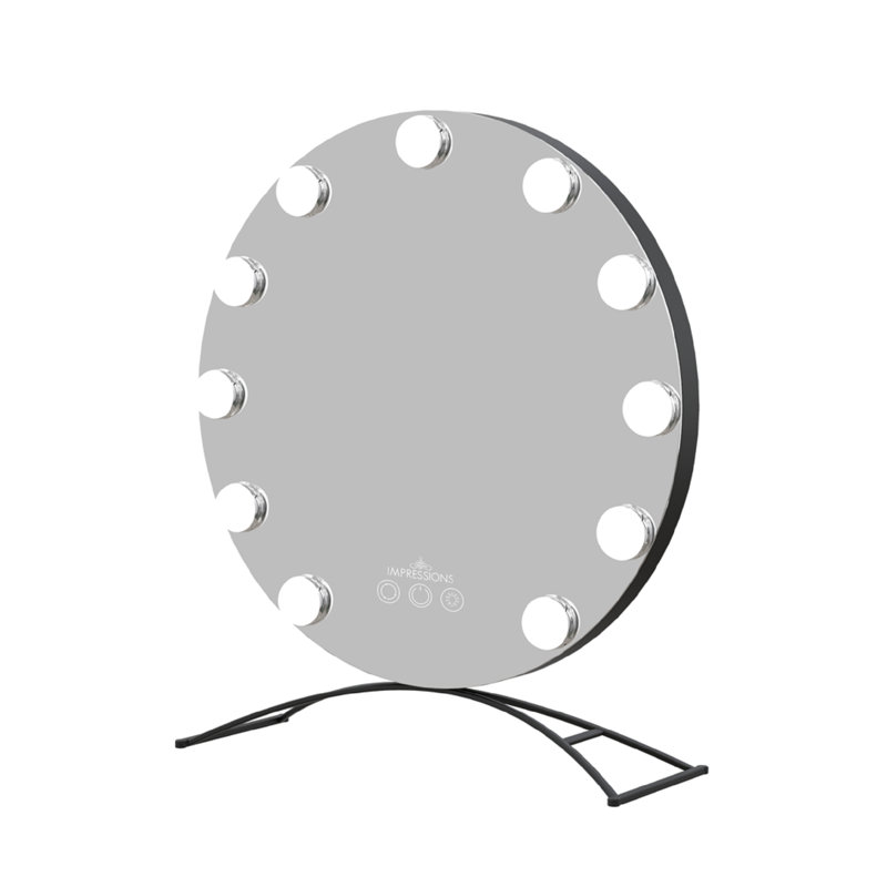 Miroir de salle de bain Hollywood, Noir, 15,75 po x 15,75 po