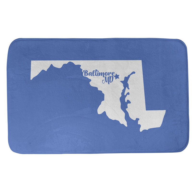 Tapis de salle de bain baltimore maryland, l 17 po x L 21 po, Bleu