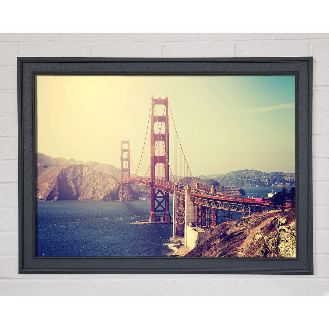 Golden Gate Bridge Retro - Einzelner Bilderrahmen Kunstdrucke