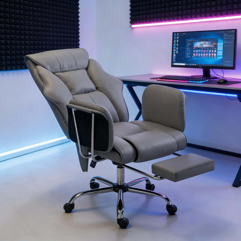 High Back Office Chair,Executive Desk Chair,Massage Office Chair(Only Includes Office Chair), Gray