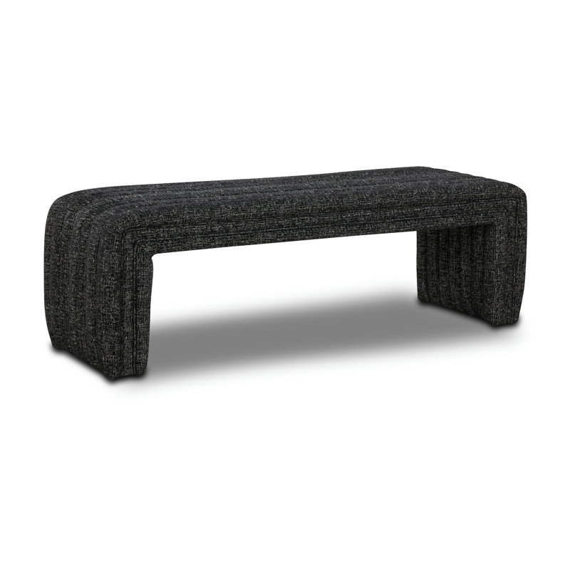 Matera 56" Fabric Bench In Ebony Black