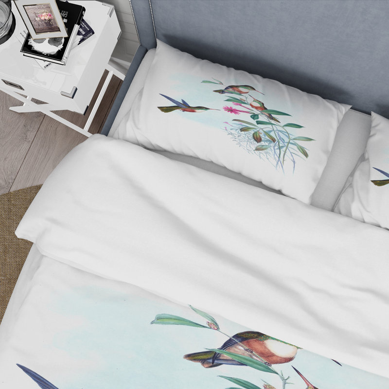 Ensemble de housse de couette traditionnel Vintage - Colibri IV - microfibre de polyester