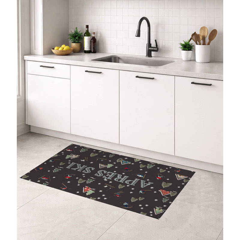 Tapis de cuisine Apres Ski, Gris anthracite, Rectangulaire 2 pi x 3 pi