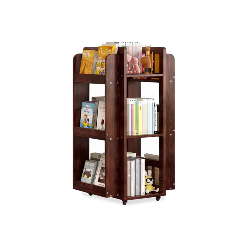 Bibliothèque rotative en bois massif Nut-Brown, Brun noyer