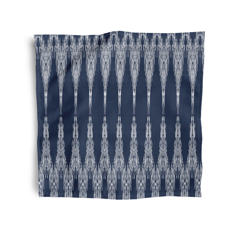 Lachlyn Polyester Geometric Square Napkin, Blue