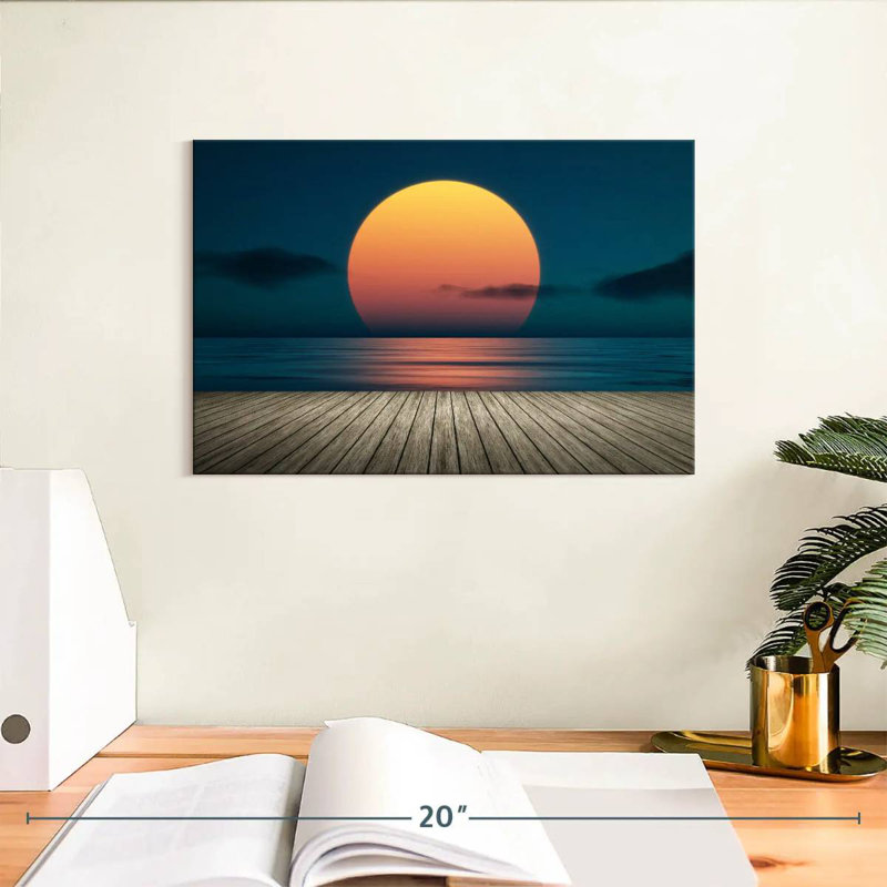 Gillard, coucher de soleil depuis le quai, H 8 po x l 12 po
