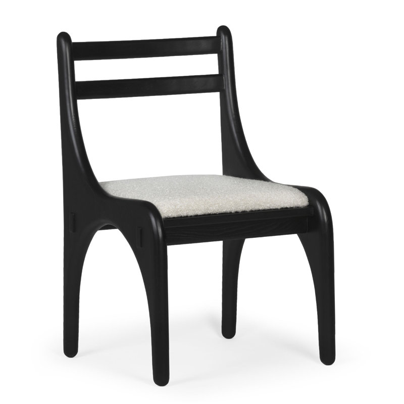 Umbria 19.5'' H Boucle Upholstered Side Chair, Charcoal