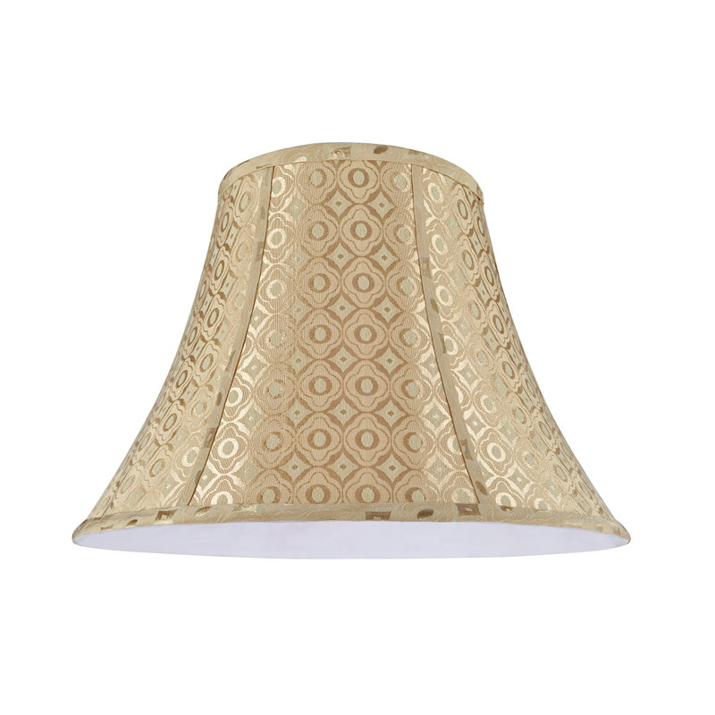 Gold Jacquard Textured Fabric Bell Lamp Shade 18''