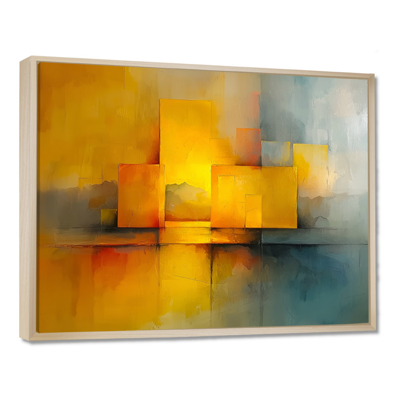 Wendland - Abstract Wall Art, Impression encadrée flottante, H 16 po x l 32 po, Crème, crème