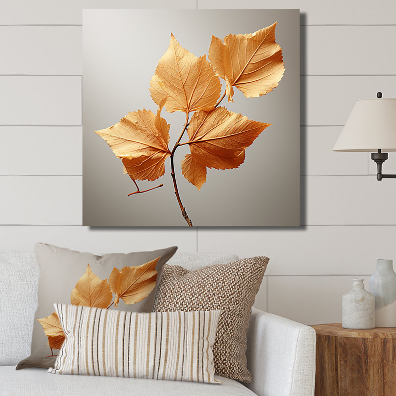 «Copper Leafy Abstractions I», reproduction sur toile, H 24 po x l 24 po x P 1 po, Toile tendue