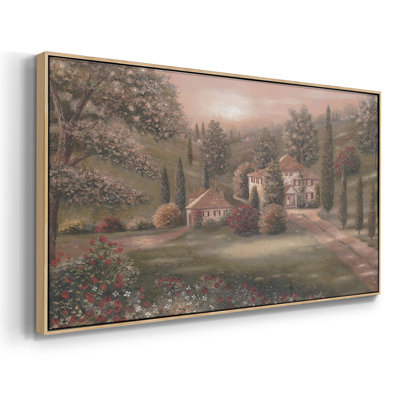 «Evening in Tuscany II», toile tendue avec châssis, prête à être accrochée