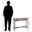 Table d'appoint à 1 tiroir au fini taupe avec pattes en métal noir H 32,25 po x l 42,24 po x P 11,79 po