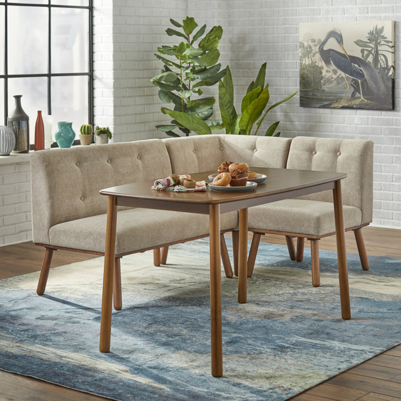 Bucci 2 - Person Solid Wood Top Four Leg Dining Set, Beige