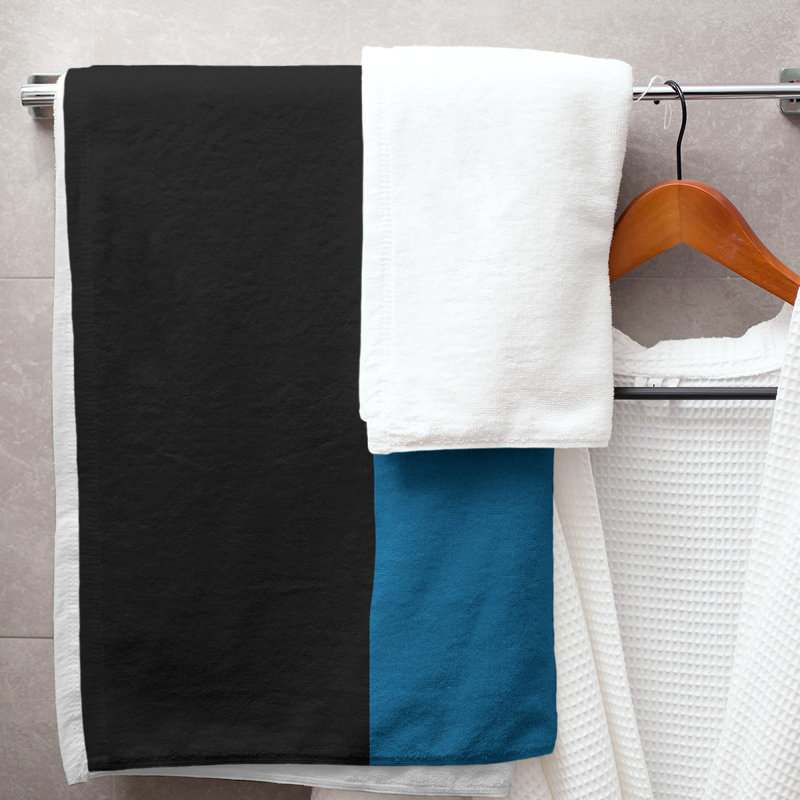 Bath Towel, Black/Blue