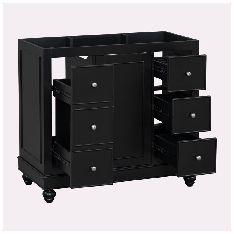 [Cabinet Only] 36"Black Bathroom vanity(Sink not included)